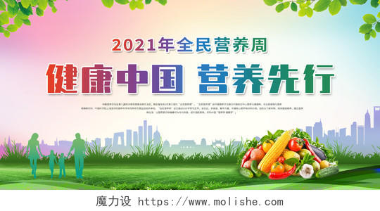 创意全民营养周健康中国营养先行展板